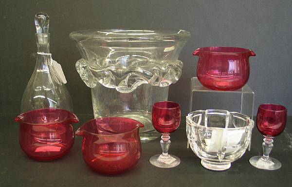 Appraisal: A miscellaneous group of clear and colored glass th th