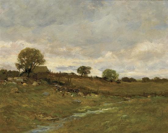 Appraisal: CHARLES P GRUPPE American - Farm by the Brook oil