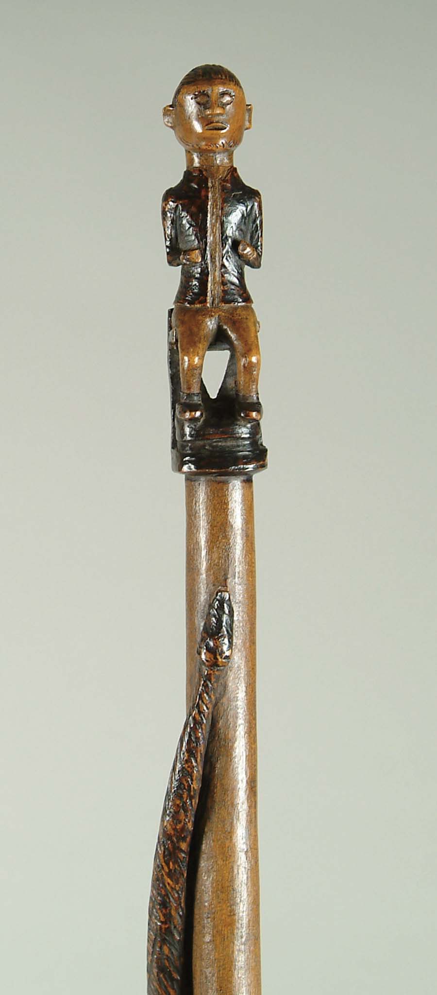 Appraisal: CANE FABULOUS FOLK ART CARVED SNAKE CANE The shaft having