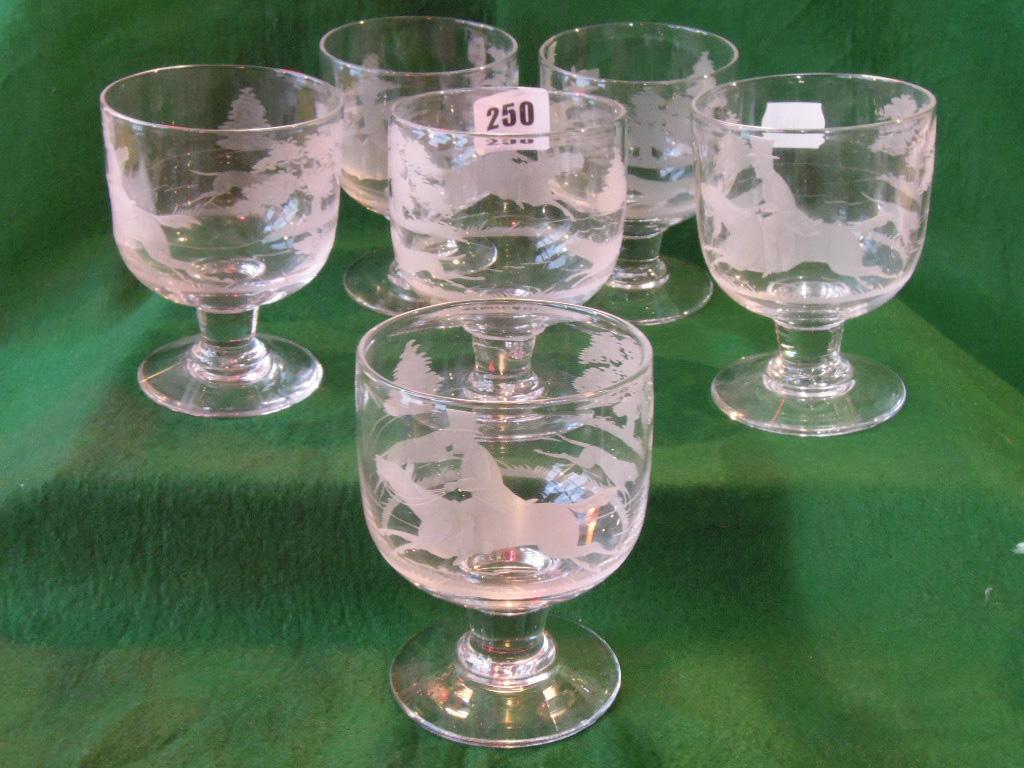 Appraisal: A set of six rummer type drinking glasses with finely