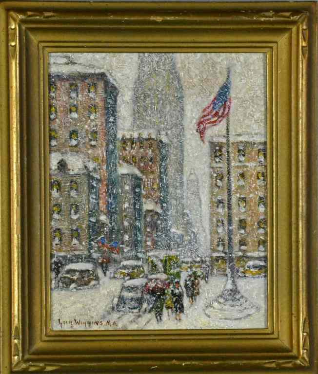 Appraisal: Guy Carleton Wiggins Oil Painting On CanvasDepicting a New York