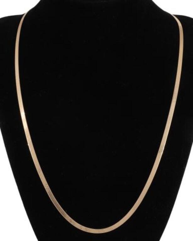 Appraisal: Estate Italian Aurafin kt yellow gold herringbone necklace approx l