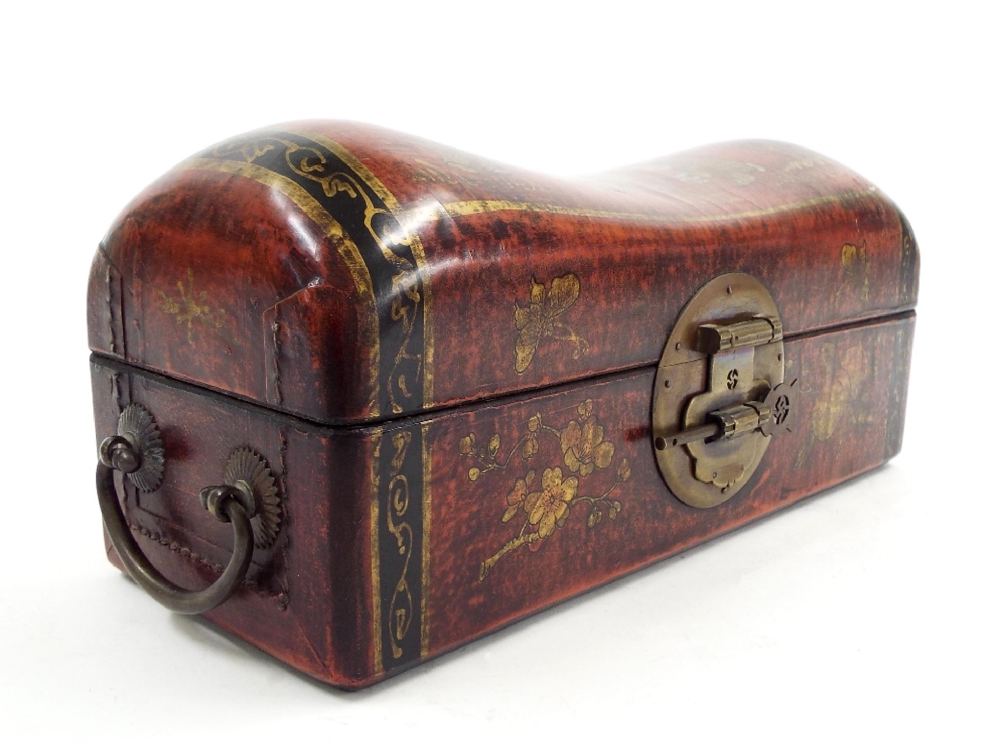 Appraisal: Interesting Chinese lacquered box in the form of a pillow