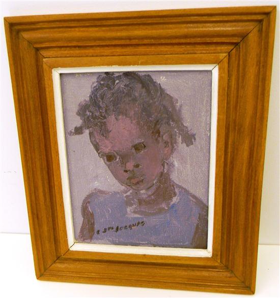 Appraisal: Carlo Jean Jacques acrylic on canvas Little Girl portrait of