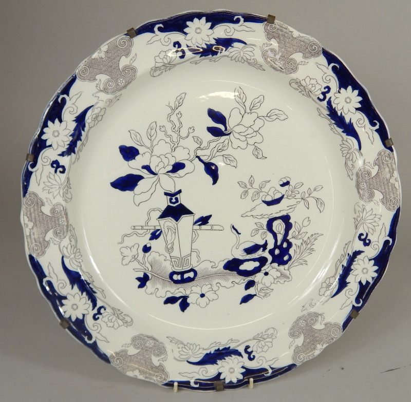 Appraisal: A Masons ironstone charger decorated in cobalt blue with Oriental