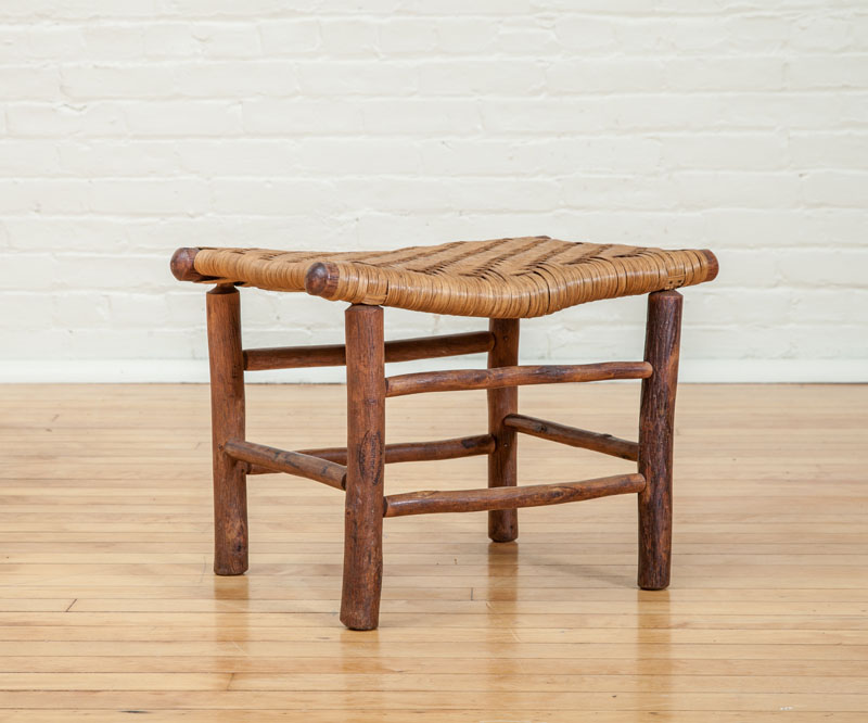 Appraisal: OLD HICKORY STOOL Natural hickory splint seat x x in