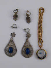 Appraisal: A mixed lot comprising an antique gold enamel and rose