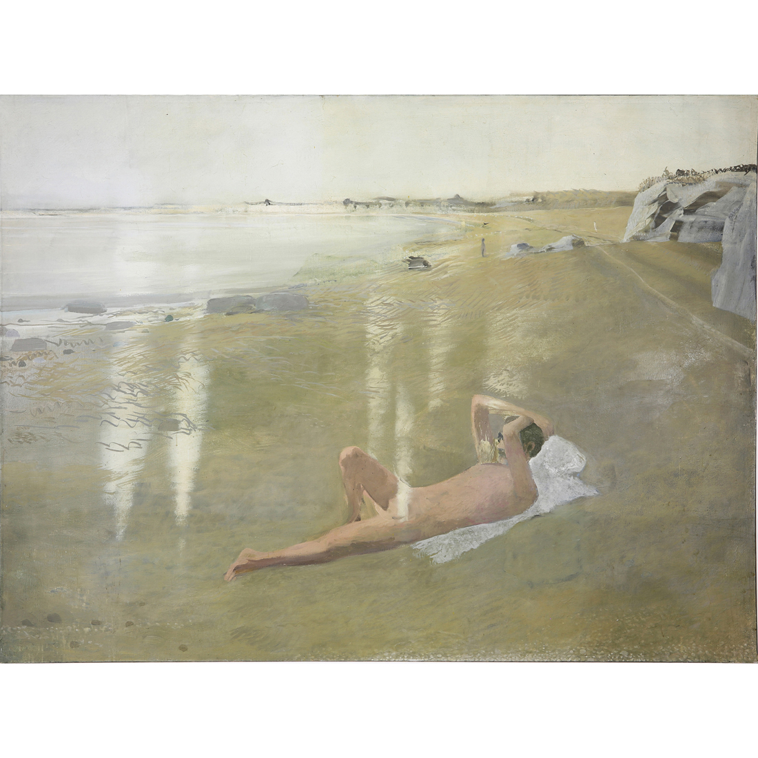 Appraisal: PAINTING WALTER SNELGROVE Walter Snelgrove American - Nude on Beach