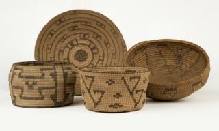 Appraisal: A group of one Paiute and three Pima baskets th