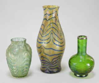 Appraisal: Czechoslovakian Iridescent Art Glass vases CZECHOSLOVAKIA EARLY TH CENTURY A