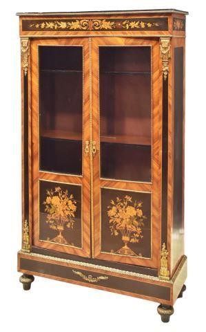 Appraisal: French Napoleon III vitrine late th c parcel ebonized case