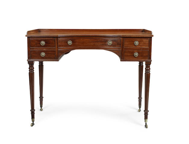 Appraisal: A Regency mahogany dressing table possibly by Gillowsof inverted bowfront