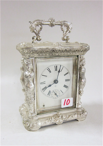 Appraisal: AN AMERICAN SILVER GILT CARRIAGE CLOCK Comet model by Ansonia