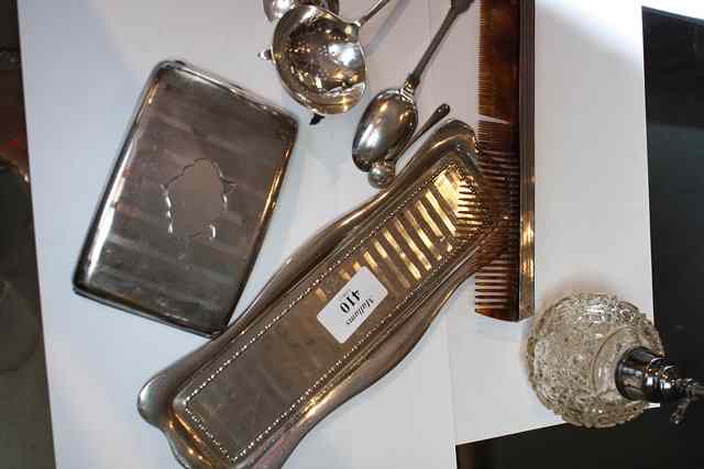 Appraisal: A SILVER PIN TRAY rectangular with shaped sides and engraved