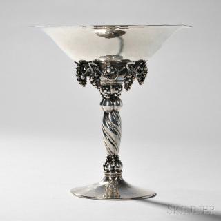 Appraisal: Georg Jensen Silver Compote Sterling silver Denmark - Flared bowl