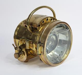 Appraisal: French brass automobile acetylene headlamp circa likely from a Darracq