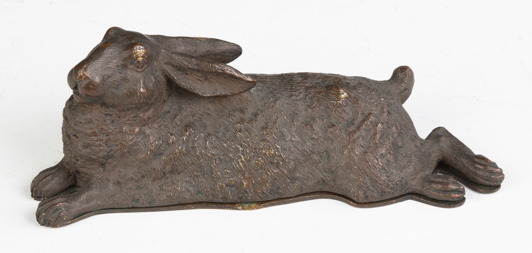 Appraisal: Bronze Rabbit Stamp Box Late th century