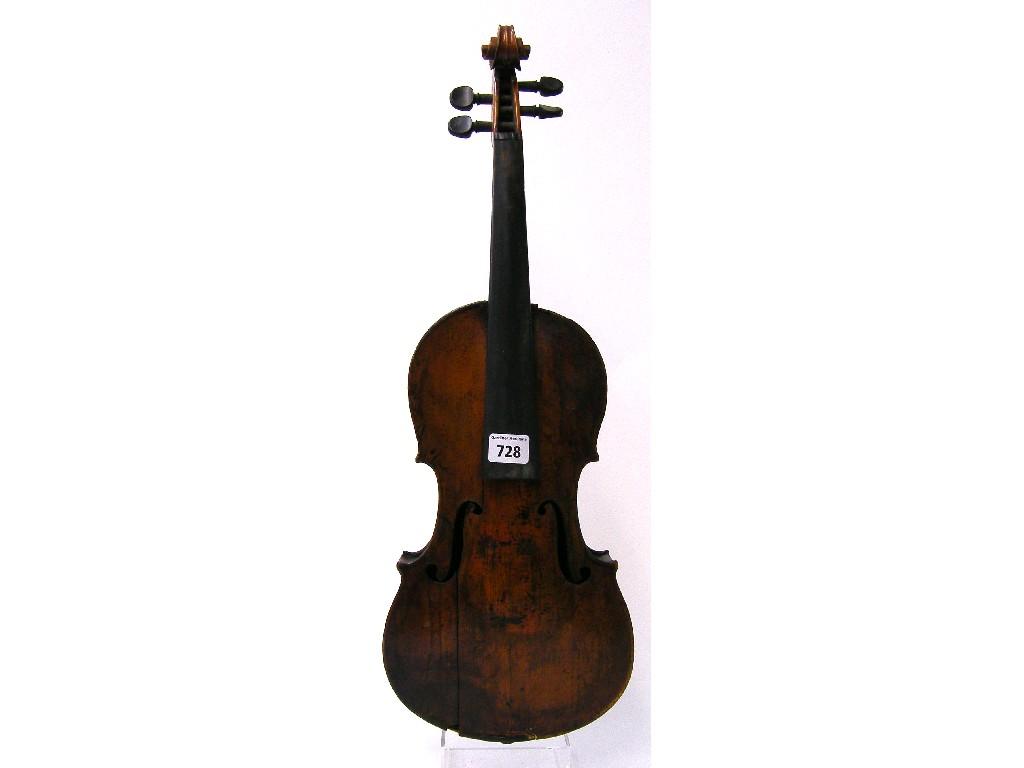 Appraisal: Interesting violin circa in need of restoration cm