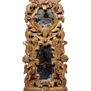 Appraisal: A Continental Giltwood Table Mirror th th Century Height x