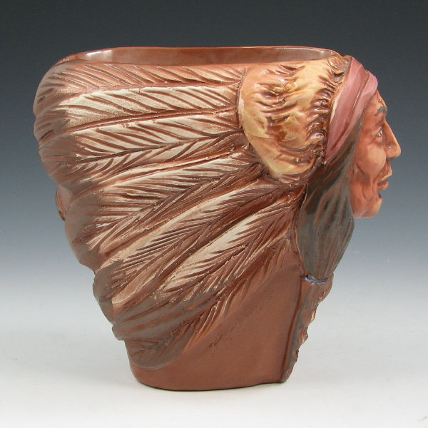 Appraisal: Wisecarver Hand Sculptured Native American Indian Rick Wisecarver hand-sculptured vase