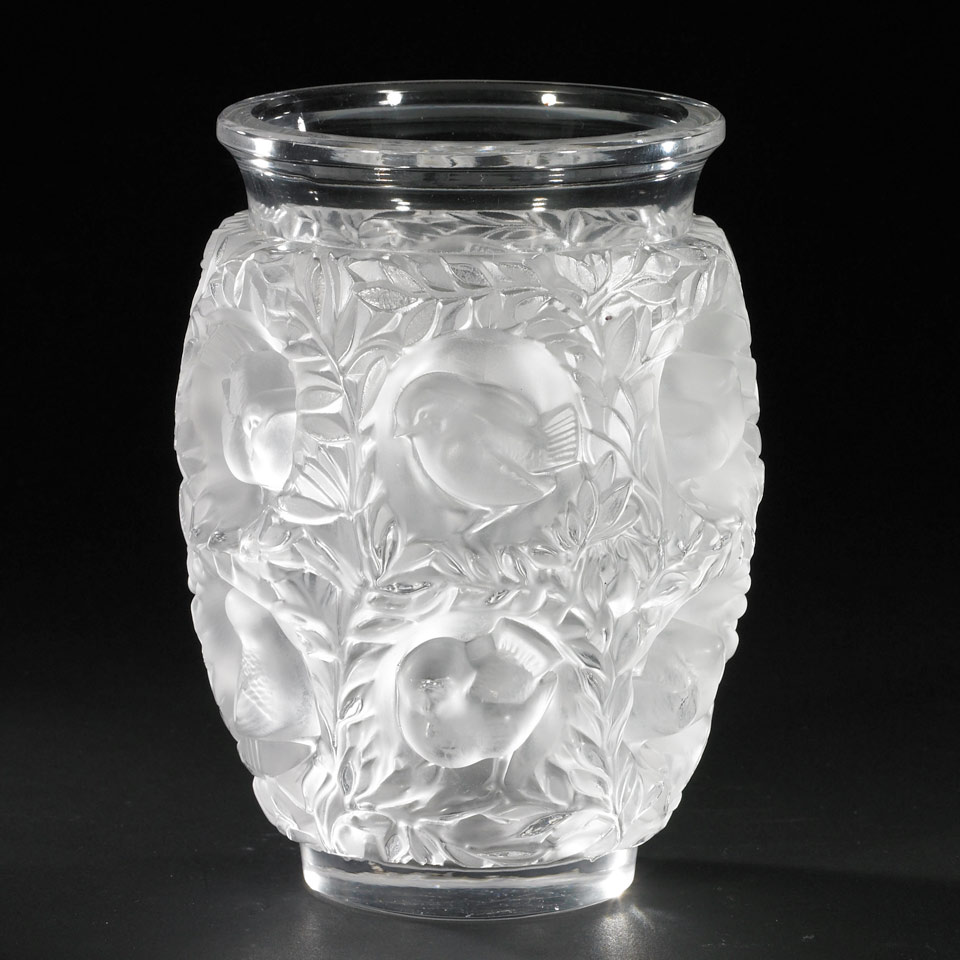 Appraisal: Bagatelle Lalique Moulded and Frosted Glass Vase post- engraved Lalique