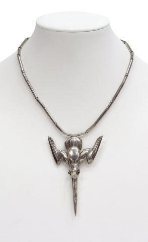 Appraisal: Modernist sterling silver necklace William Spratling American active in Mexico