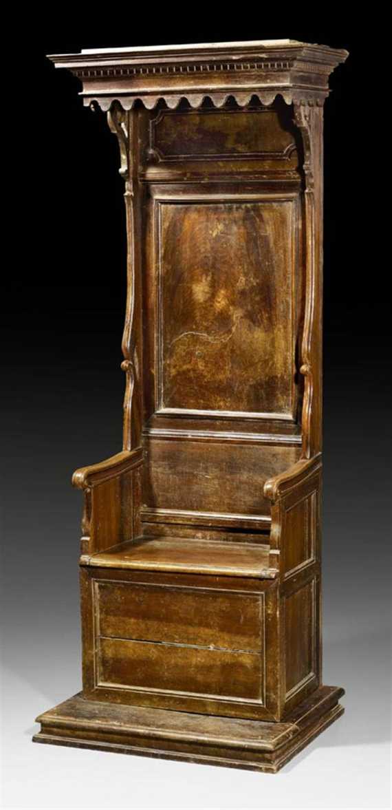 Appraisal: CHOIR CHAIR Renaissance Tuscany th century Shaped walnut With alterations