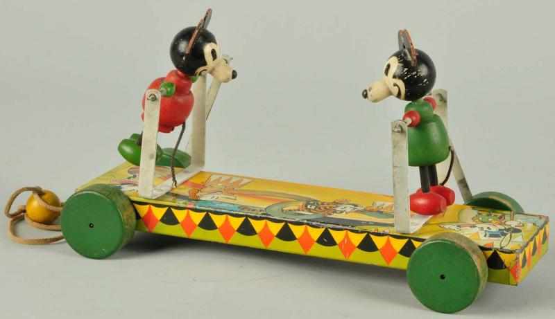 Appraisal: Tin Litho Nifty Disney Mickey Circus Platform Toy Description German