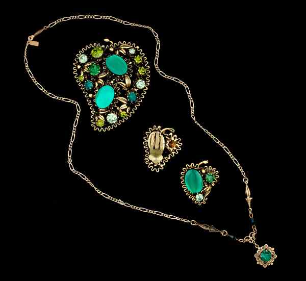 Appraisal: Sadie Green Unsigned Costume Jewelry Collection An unsigned paisley brooch