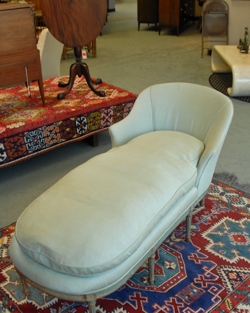 Appraisal: A French Painted Frame Chaise Longue with a recessed panel