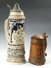 Appraisal: STEINS - Lot of two German steins - L heavily