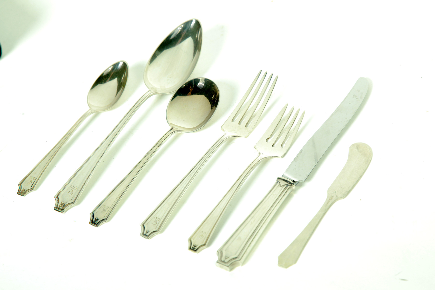 Appraisal: SET OF GORHAM STERLING FLATWARE PATENT DATE American Seven hallow