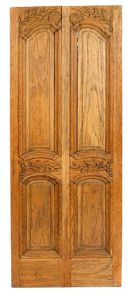 Appraisal: A carved oak door height ft in width in depth