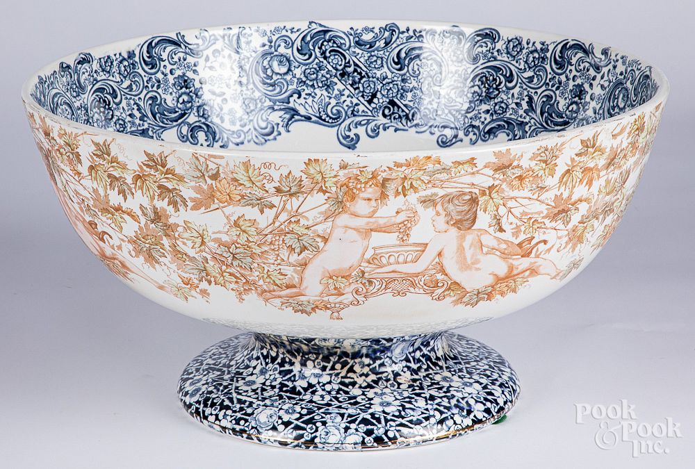 Appraisal: Large Doulton Lambethware punch bowl Large Doulton Lambethware punch bowl