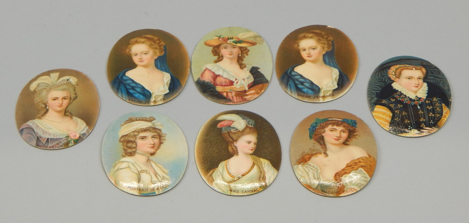 Appraisal: A collection of eight Wills miniature cigarette card portraits overseas