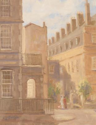 Appraisal: Laurence Belbin born Bath Street Scene oil on board cm