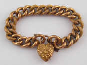 Appraisal: A Victorian carat rose gold hollow curb link bracelet with