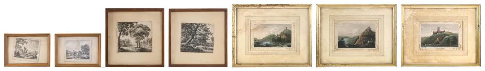 Appraisal: SEVEN PRINTSSEVEN PRINTS - Two rural landscape etchings by Anthonie