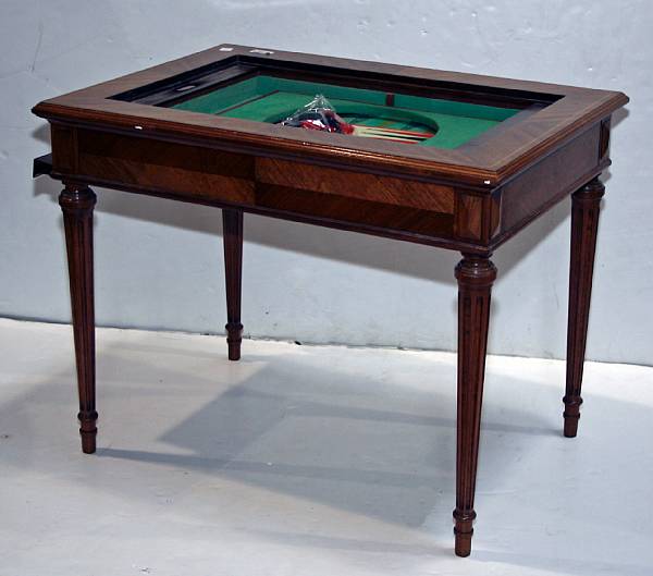 Appraisal: A Louis XVI style inlaid mahogany games table late th