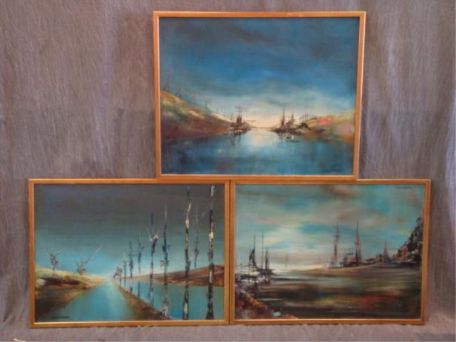 Appraisal: ROLLAND Martin O C's Midcentury Landscapes All signed and identically