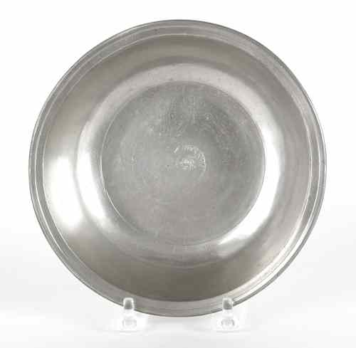 Appraisal: Hartford Connecticut pewter basin ca bearing the touch of Samuel