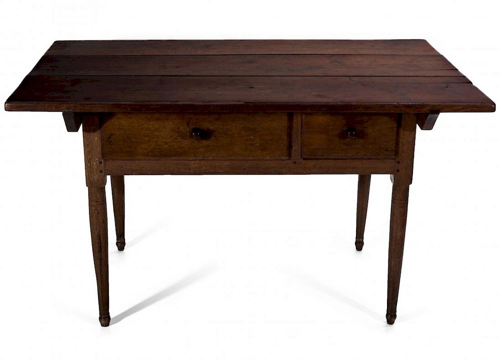 Appraisal: A GOOD SOUTHERN WALNUT SCRUB TOP WORK TABLE Black walnut