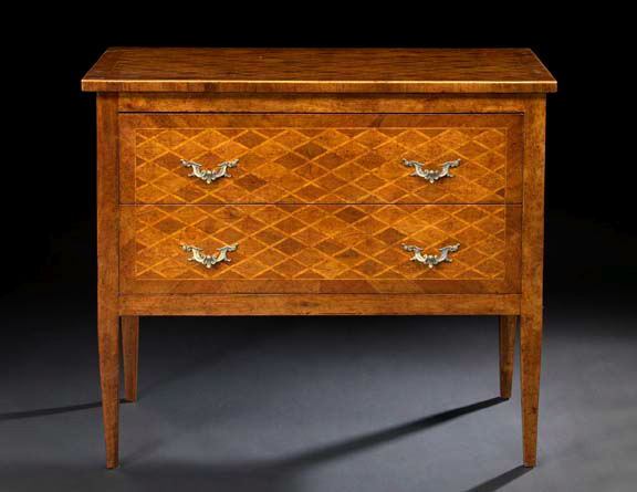 Appraisal: Louis XVI-Style Mahogany and Parquetry Commode early th century the