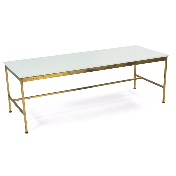 Appraisal: Paul McCobb coffee table by Directional brass frame supports the