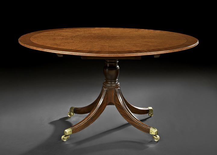 Appraisal: Regency Mahogany and Burlwood Breakfast Table early th century and