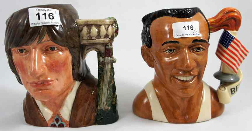 Appraisal: Royal Doulton Large Character Jugs Jessie Owens D Jug of