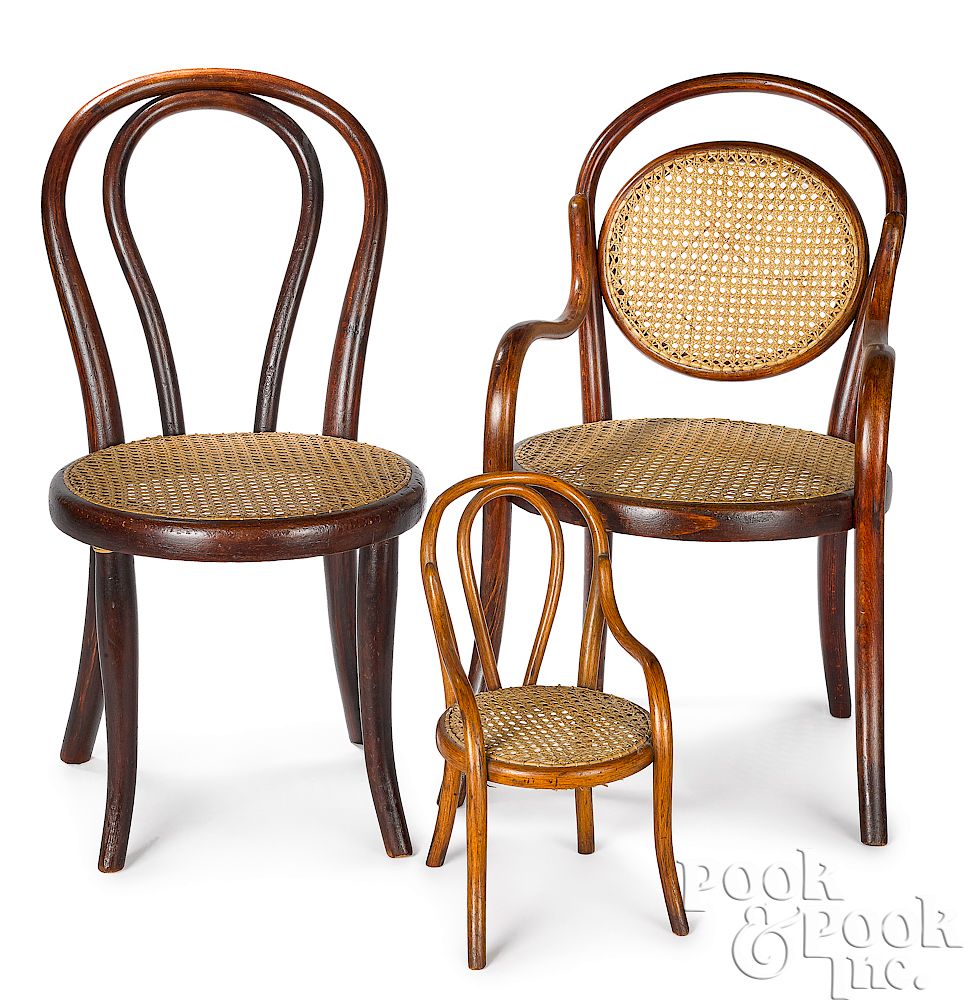 Appraisal: Pair of child's bentwood Thonet chairs Pair of child's bentwood