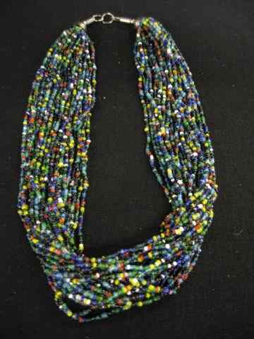 Appraisal: Indian Necklace strands of multi-color beads '' long