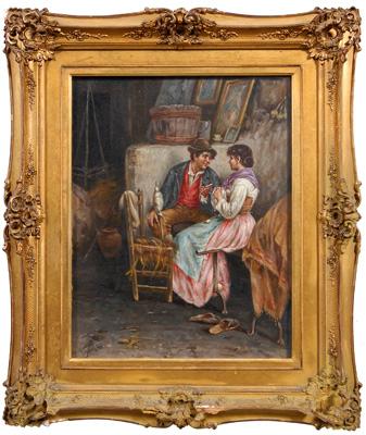 Appraisal: Marantonia Italian genre painting a couple conversing signed lower left