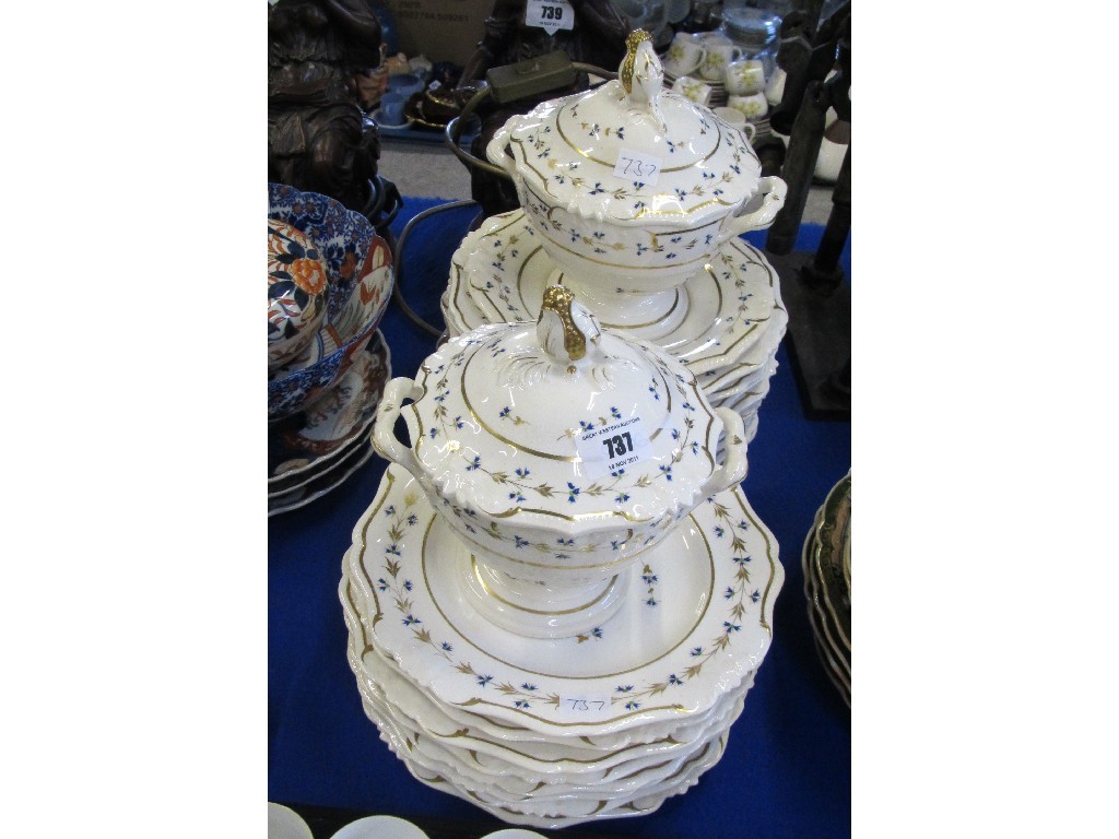 Appraisal: Quantity of early Derby plates and two sauce tureens